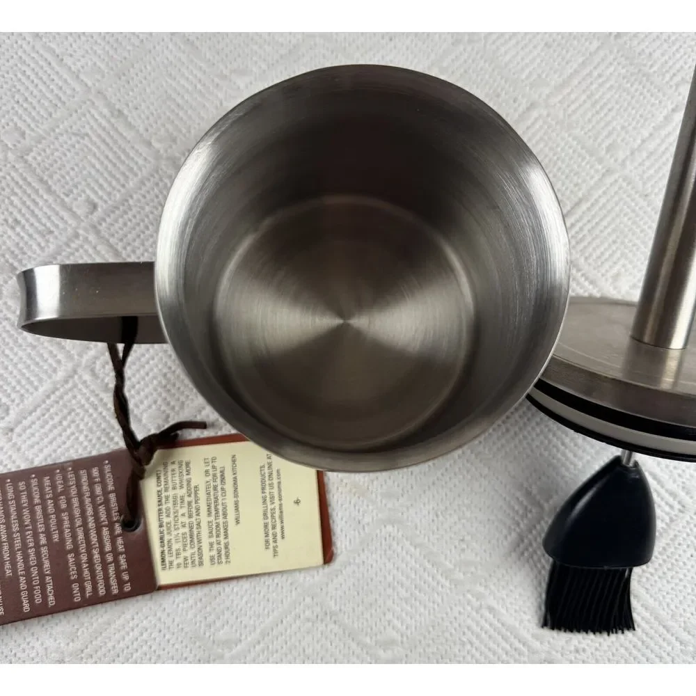 Williams-Sonoma Stainless Steel BBQ Sauce Pot Handle & Silicone Basting Brush‎
